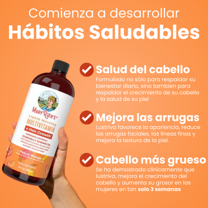 Multivitamínico líquido + Crecimiento del cabello