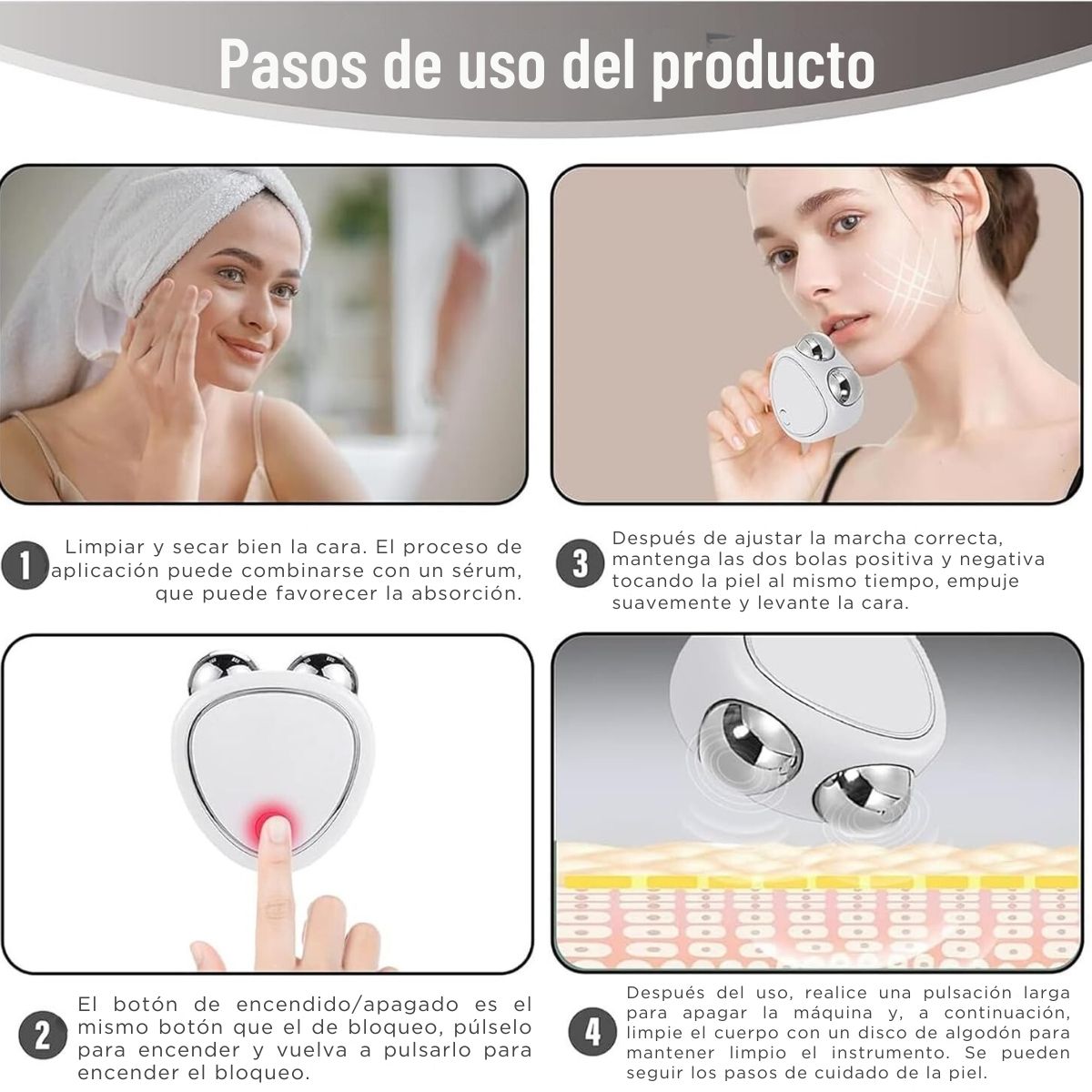 SkinLift™ - Masajeador Facial de Micro Corriente